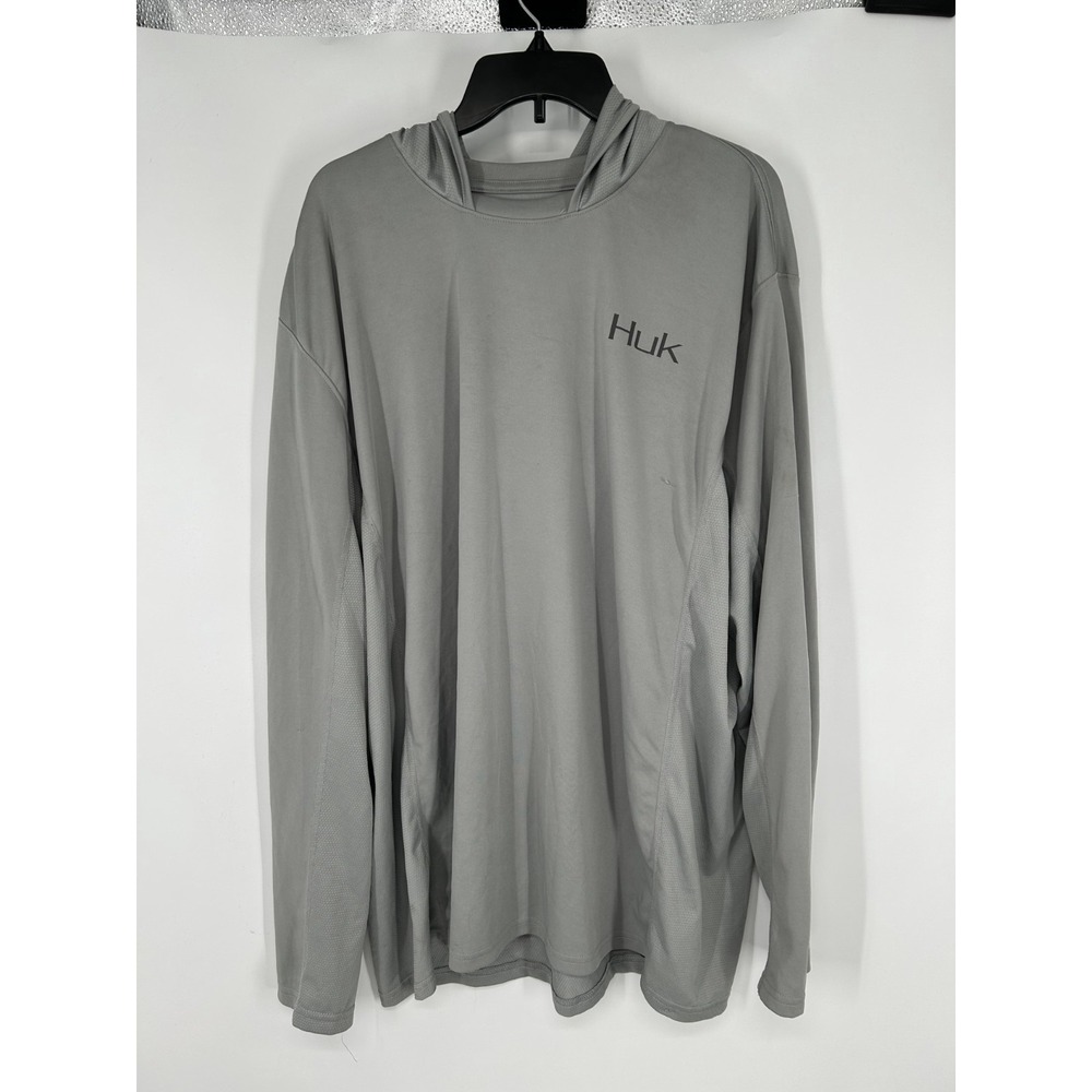 Huk Icon X Fishing Hoodie 3XL Grey Performance Lightweight Performance Graphic